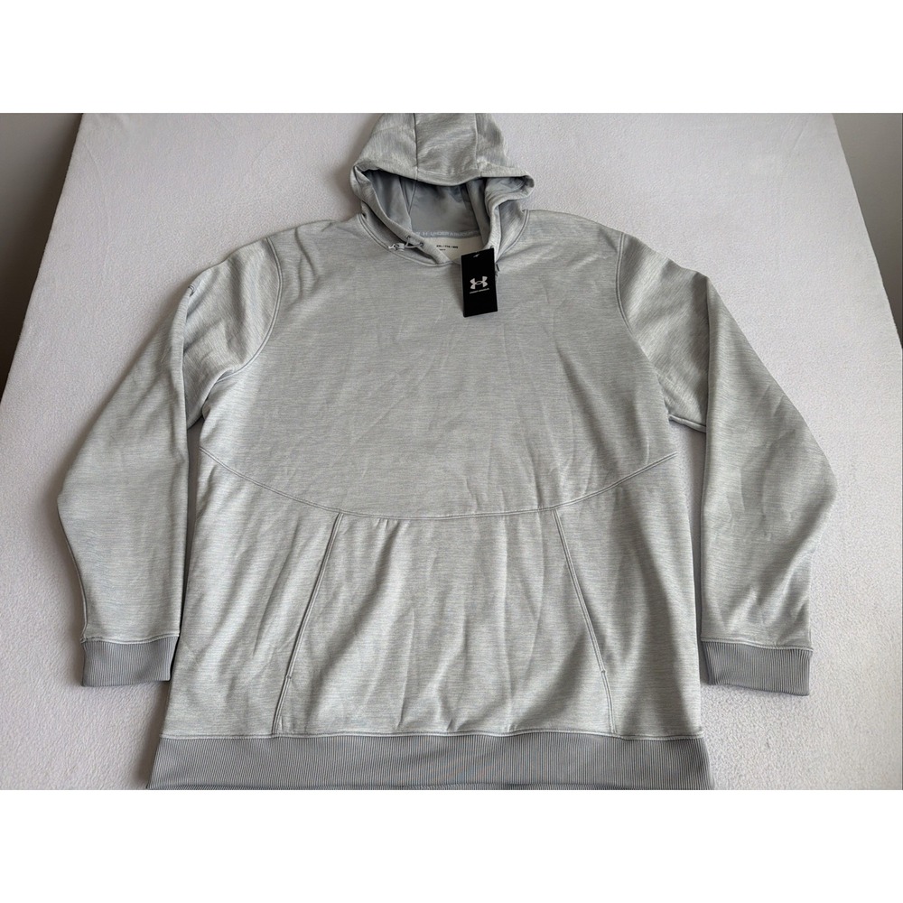 Under Armour UA Storm Fleece Hoody Mens 2XL Gray Pullover Sweatshirt 1370379 NEW